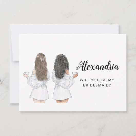 Werden Sie meine Bridesmaid-Flachkarte sein? Einladung (Vorderseite)