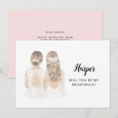 Werden Sie meine Bridesmaid-Flachkarte sein? Einladung (Vorne/Hinten)