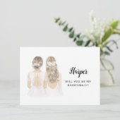 Werden Sie meine Bridesmaid-Flachkarte sein? Einladung (Stehend Vorderseite)