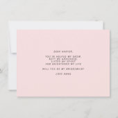 Werden Sie meine Bridesmaid-Flachkarte sein? Einladung (Rückseite)