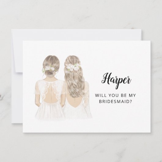Werden Sie meine Bridesmaid-Flachkarte sein? Einladung (Vorderseite)