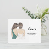 Werden Sie meine Bridesmaid-Flachkarte sein? Einladung (Stehend Vorderseite)