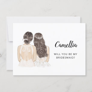 Werden Sie meine Bridesmaid-Flachkarte sein? Einladung