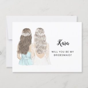 Werden Sie meine Bridesmaid-Flachkarte sein? Einladung
