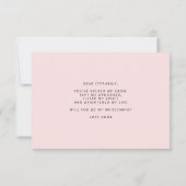 Werden Sie meine Bridesmaid-Flachkarte sein? Einladung (Rückseite)