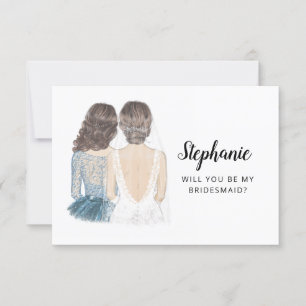 Werden Sie meine Bridesmaid-Flachkarte sein? Einladung