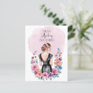 Werden Sie meine Bridesmaid-Floral sein? Feiertagspostkarte
