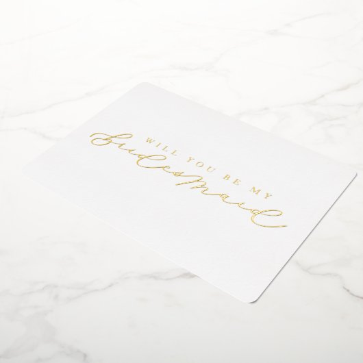 Werden Sie meine Bridesmaid-Foto-Vorschlagskarte s Folieneinladung (Gedreht)