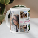 Werden Sie meine Bridesmaid-FotoCollage sein? Kaffeetasse<br><div class="desc">Moderne Tasse für Bräunungsgeschenke mit einem 6-Foto-Collage-Template,  dem Wort "wirst du meine Bridesmaid sein?" in einem niedlichen rosa Farbverlauf-Schriftart und einer Textvorlage,  die du personalisieren kannst.</div>