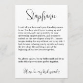 Werden Sie meine Bridesmaid-Fotokarte sein? Einladung (Rückseite)