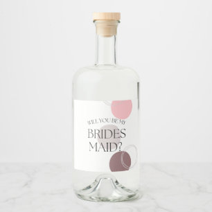 Werden Sie meine Bridesmaid Gin Liqour sein Alkoholflaschenetikett