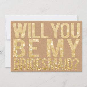 Werden Sie meine Bridesmaid-Glitzer-Typografie-Kar Einladung