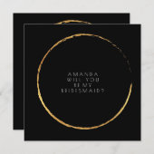 Werden Sie meine Bridesmaid Gold Black Vip sein? Einladung (Vorne/Hinten)