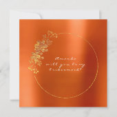 Werden Sie meine Bridesmaid Gold Cornwall Orange? Einladung (Vorderseite)