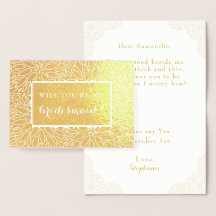 Werden Sie meine Bridesmaid Gold Dahlia Elegantcar