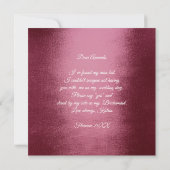 Werden Sie meine Bridesmaid Gold Rose Burgund Wrea Einladung (Rückseite)