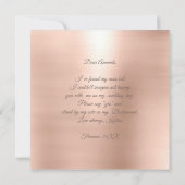 Werden Sie meine Bridesmaid-Gold-Rose sein Pfirsic Einladung (Rückseite)