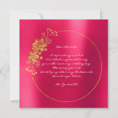 Werden Sie meine Bridesmaid-Goldbarren-Himbeerbonb Einladung (Rückseite)