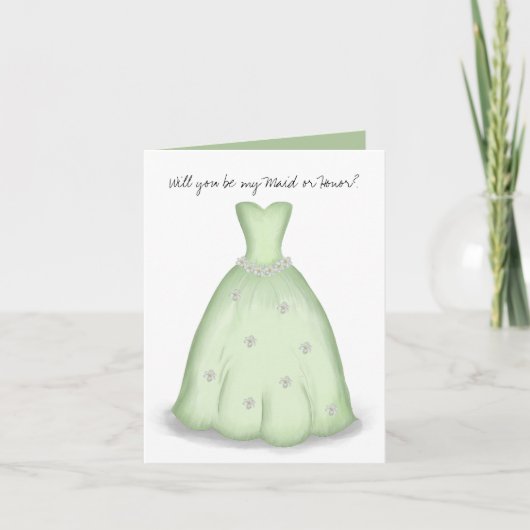 Werden Sie meine Bridesmaid Green Water Card sein? Karte (Vorderseite)