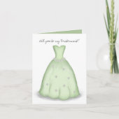 Werden Sie meine Bridesmaid Green Watercolor sein? Karte (Vorderseite)