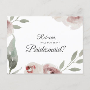 Werden Sie meine Bridesmaid-Grüne Eukalyptus sein? Ankündigungspostkarte