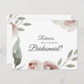 Werden Sie meine Bridesmaid-Grüne Eukalyptus sein? Ankündigungspostkarte (Vorne/Hinten)