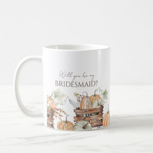 Werden Sie meine Bridesmaid Herbstdekor sein? Kaffeetasse (Links)