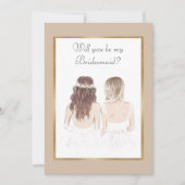 Werden Sie meine Bridesmaid-Hochzeit Gold sein? Einladung (Vorderseite)