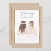 Werden Sie meine Bridesmaid-Hochzeit Gold sein? Einladung (Vorne/Hinten)