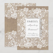 Werden Sie meine Bridesmaid-Hochzeit und Hochzeit? Einladung (Vorne/Hinten)