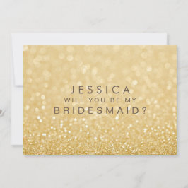 Werden Sie meine Bridesmaid Imitats Gold Glitzer C Einladung