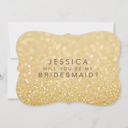 Werden Sie meine Bridesmaid Imitats Gold Glitzer C Einladung (Vorderseite)