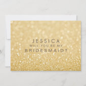 Werden Sie meine Bridesmaid Imitats Gold Glitzer C Einladung (Vorderseite)
