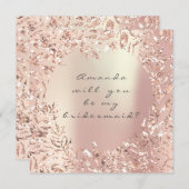 Werden Sie meine Bridesmaid in der Rose Gold Flora Einladung (Vorne/Hinten)