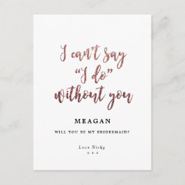 Werden Sie meine Bridesmaid-Karte boho Rose Gold Einladungspostkarte