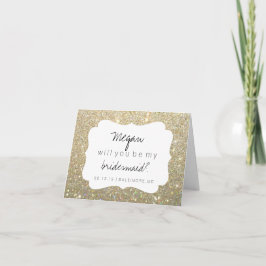 Werden Sie meine Bridesmaid-Karte - Fab Day Gold Einladung