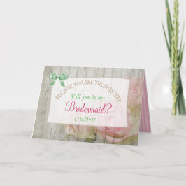 Werden Sie meine Bridesmaid-Karte für rustikales H Einladung