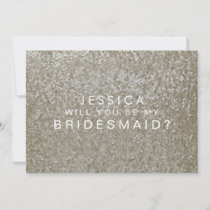 Werden Sie meine Bridesmaid-Karte für weiße Gold-S Einladung