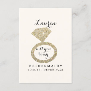 Werden Sie meine Bridesmaid-Karte - Glit Ring Blin Einladung