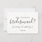 Werden Sie meine Bridesmaid-Karte - Goldpunkte wei Einladung (Vorderseite)