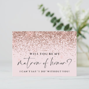 Werden Sie meine Bridesmaid-Karte - Rose Gold Glit Einladung