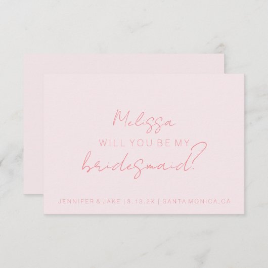 Werden Sie meine Bridesmaid-Karte - Script roink Einladung (Vorne/Hinten)
