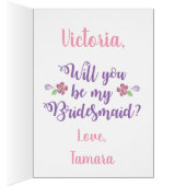 Werden Sie meine Bridesmaid-Karte sein? (Innen (Rechts))