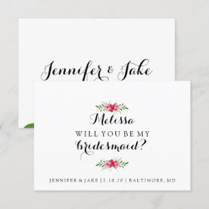 Werden Sie meine Bridesmaid-Karte sein - Blume Gir Einladung