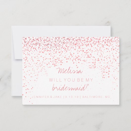 Werden Sie meine Bridesmaid-Karte sein - Confetti Einladung (Vorderseite)