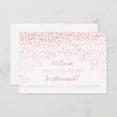 Werden Sie meine Bridesmaid-Karte sein - Confetti Einladung (Vorne/Hinten)
