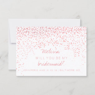 Werden Sie meine Bridesmaid-Karte sein - Confetti Einladung