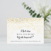 Werden Sie meine Bridesmaid-Karte sein - Confetti- Einladung (Stehend Vorderseite)