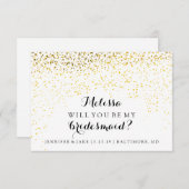 Werden Sie meine Bridesmaid-Karte sein - Confetti- Einladung (Vorne/Hinten)
