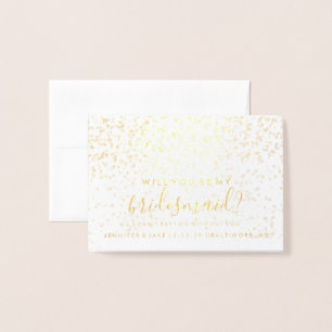 Werden Sie meine Bridesmaid-Karte sein - Confetti- Folienkarte